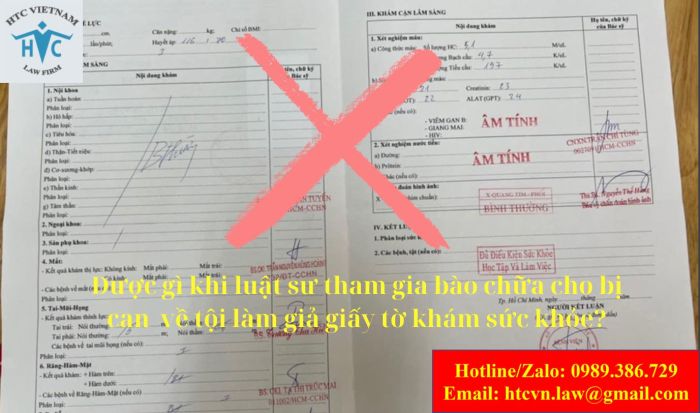 Được gì khi luật sư tham gia bào chữa cho bị can về tội làm giả giấy tờ khám sức khỏe?